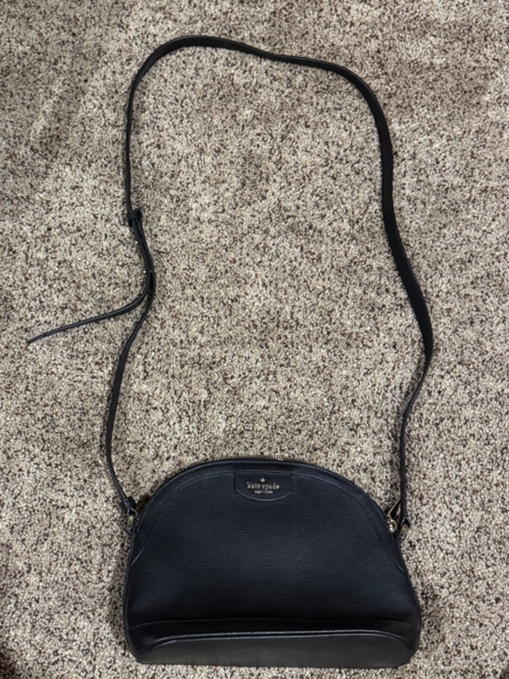 kate spade black pebbled leather dome crossbody